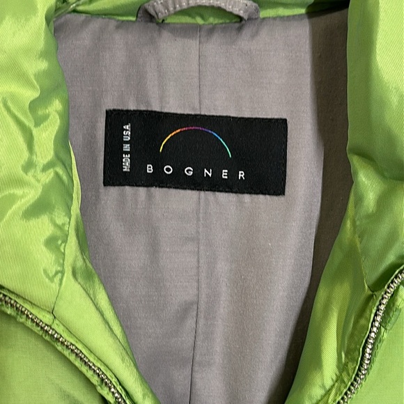 Bogner Leslie Goose Down Jacket Lime Green Puffer Womens 6 - Picture 5 of 13